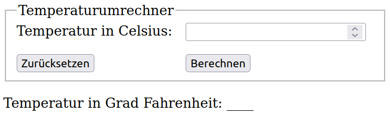 Webanwendung zur Umrechnung von Celsius in Fahrenheit